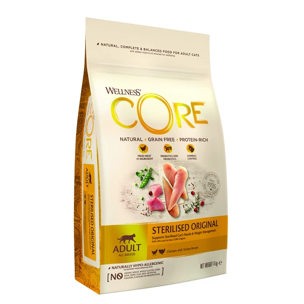 Wellness Core Grain Free Cat Sterilised Kip&Kalkoen – Kattenvoer – 4 Kg 3 Wellness Core Grain Free Cat Sterilised Kip&Kalkoen – Kattenvoer – 4 Kg