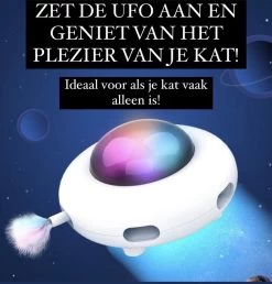Ufo Huisdier Draaitafel – Catching Training – Slimme Speelgoed – Vervangbare Veer Interactieve Cat Toy – Smart Teaser – Automatische Veer – Teaser – Kat Speelgoed – Elektrische Speelbal – Slimme Interactieve Zelfrollende Bal – Speelgoed Voor Katten
