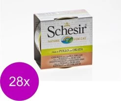 Schesir Kat Bouillon 70 G – Kattenvoer – 28 X Kip&Baars Blik
