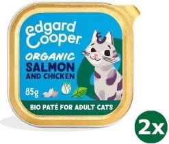 Edgard & Cooper Kat Adult Bio Pate Zalm / Kip Kattenvoer 2x 16×85 Gr