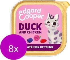 8x Edgard & Cooper Kitten Paté Kuipje Kip & Eend – Kattenvoer – 85g