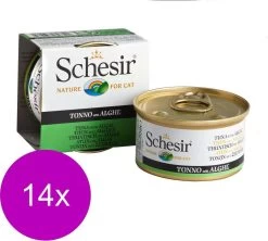 Schesir Kat Blik Gelei Vis Tonijn/Zeewier – Kattenvoer – 14 X 85 G