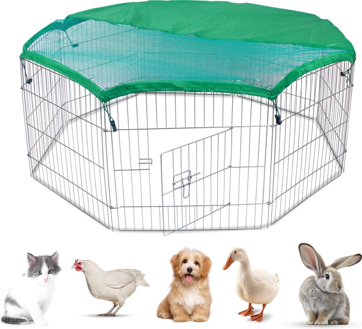 MaxxPet Konijnenhok Met Cover – Konijnenren- Konijnenren Met Zonnescherm – Knaagdieren Kooi – Dieren Ren- 80x75cm X 8-delig 3 MaxxPet Konijnenhok Met Cover – Konijnenren- Konijnenren Met Zonnescherm – Knaagdieren Kooi – Dieren Ren- 80x75cm X 8-delig