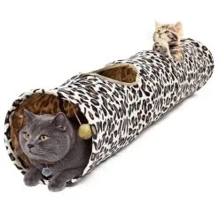 Kattentunnel – Speeltunnel Kat – Kattenspeelgoed- Kattenspeeltje- Katten Tunnel – Kattenhuis – Speelgoed Kat – 130 X 30 – Leopard – Billy & Becky
