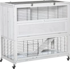 PawHut Kooi Voor Kleine Dieren Met Wielen D51-210