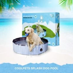CoolPets Zwembad – Hondenzwembad – Verkoeling Hond – Zwembad Voor Honden – Zwembad Met Lange Levensduur – Anti Slip – UV Bestendig – Makkelijk Op Te Zetten -Opvouwbaar Zwembad Hond – Maat M – ø 100 X 25 Cm