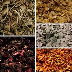 Kruidenbox 5 Konijn – Weegbree, Hibiscus Bloemen, Pompoen-, Erwten- En Maïsvlokken – Konijnenvoer