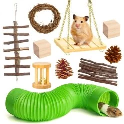 Hamster Speelgoed En Verzorging – Set Van 10 Stuks – 100 Procent Natuurlijk – Xd Xtreme – Goed Voor De Tanden – Duurzaam – Kleine Knaagdieren – Hout – Wilg