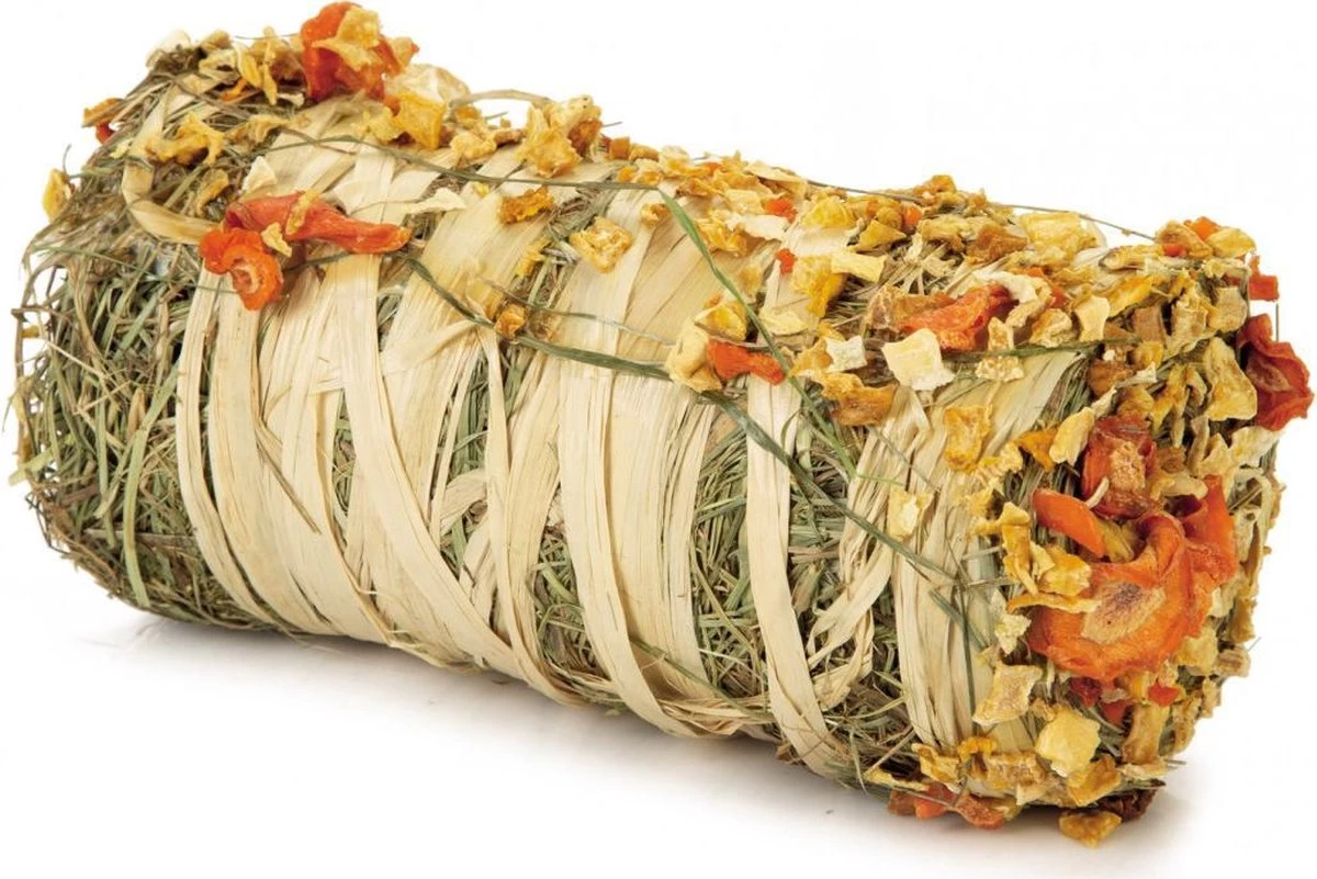 Beeztees Hooibaal Met Groente – Knaagdierensnack – 16×8 Cm 3 Beeztees Hooibaal Met Groente – Knaagdierensnack – 16×8 Cm