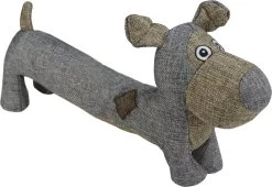 Country Dog Daisy – Honden Speelgoed – Honden Speeltje Met Piepgeluid – Honden Knuffel Gemaakt Van Duurzame Materialen – Dubbel Gestikt – Extra Lagen – Met Krakende Vulling – Voor Trek Spelletjes Of Apporteren – Grijs – 35x18cm