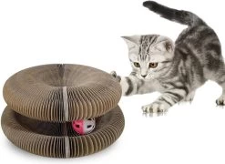 Katten Krab Orgel Met Bal – Het Ultieme Inklapbare Katten Krabspeelgoed Voor Je Kat – Krabpaal En Speelgoed In één – Kattenspeeltjes – Biologisch Speelgoed