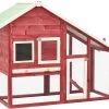 VidaXL Konijnenhok 140x63x120 Cm Massief Vurenhout Rood En Wit -Dierenbenodigdheden Promotie 1200x913