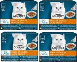 4x Gourmet Perle – Sauce Delight Vlees & Vis – Kattenvoer – 12x85g