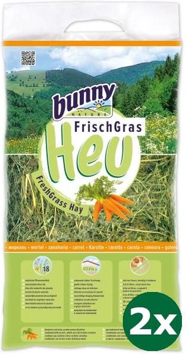 2×500 Gr Bunny Nature Vers Gras Hooi Met Wortel 3 2×500 Gr Bunny Nature Vers Gras Hooi Met Wortel