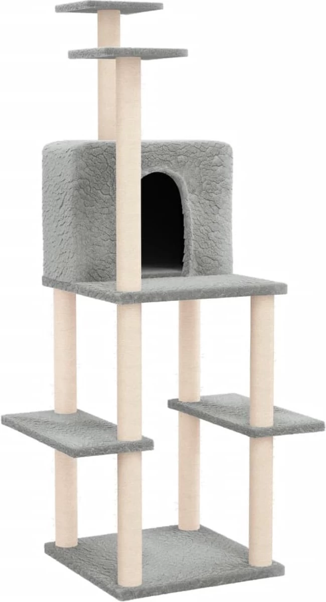 La Dolce Vita – Kattenmeubel Met Sisal Krabpalen 144,5 Cm Lichtgrijs