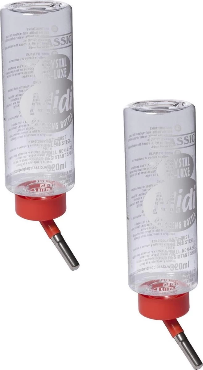 Classic Drinkfles Cavia Plastic – Waterfontein – 2 X 320 Ml 3 Classic Drinkfles Cavia Plastic – Waterfontein – 2 X 320 Ml