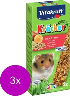 Vitakraft Hamsterkracker – 2 In 1 Fruit – 3 St à 2 St – Hamstersnack