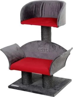 KERBL Krabpaal Lounge Deluxegrijs/rood, Hoogte: 70 Cm