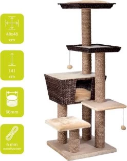 Ebi Krabpaal Bruin 48 X 48 X 140 Cm Van Sterke, Scheurvaste Waterhyacint Bladeren